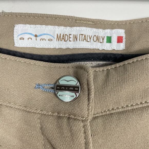 Animo Equestrian Breeches Ladies IT 46 US 14 Khaki Knee Patch Grip Riding Pants - Picture 3 of 10